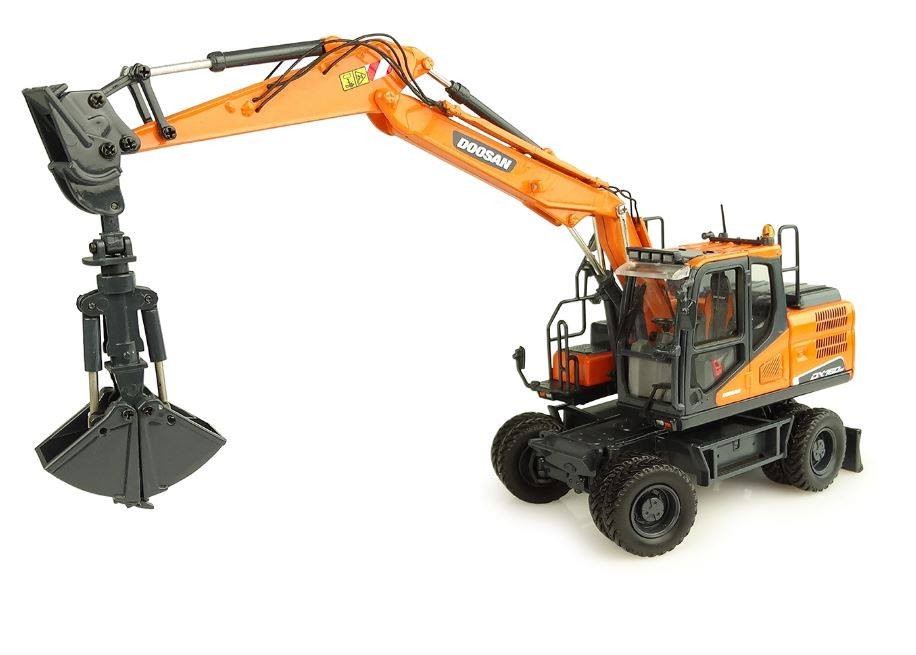 UH8134 - DOOSAN DX160w wheeled excavator with 2 bucket set /1:50