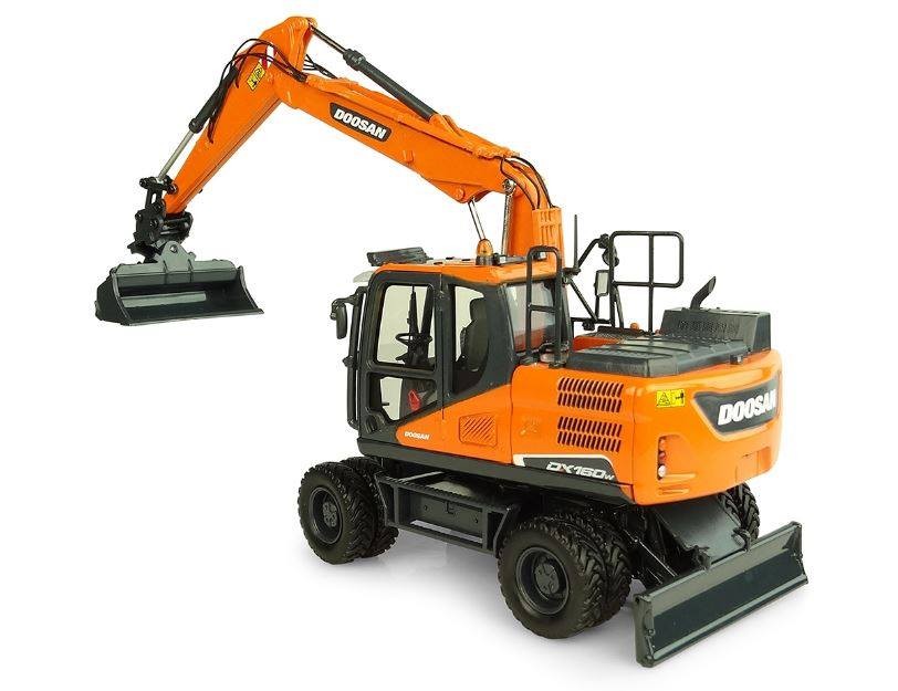 UH8134 - DOOSAN DX160w wheeled excavator with 2 bucket set /1:50