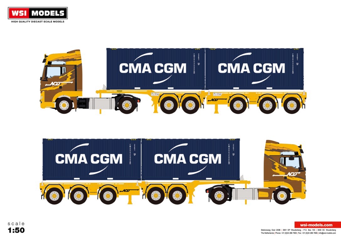 WSI01-3355 - MAN TGX XXL E6 2connect combi 2+3axle (2x 20ft 