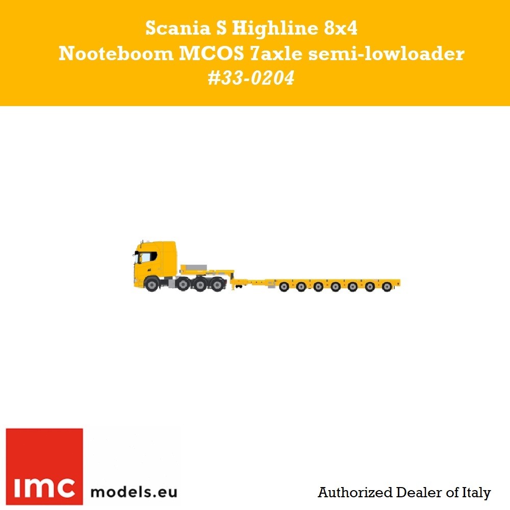 33-0204 - Scania S Highline 8x4 Nooteboom MCOS 7axle low 