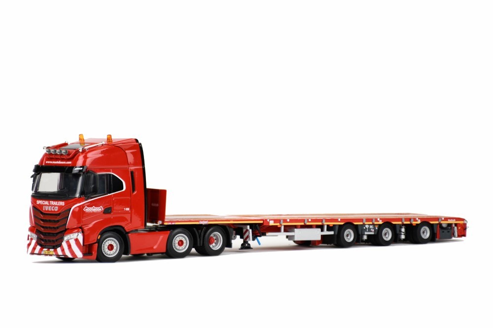 595.20.27] Iveco S-way 6x2 Nooteboom mega-trailer 3axle Red Line /1:50  WSImodels