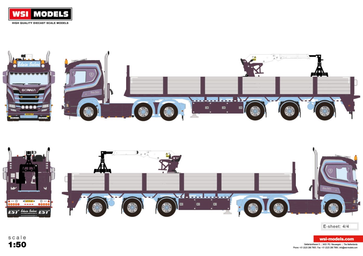 WSI01-3923 - Scania CR20N 6x2 brick-trailer Edwin Salari /1:50 