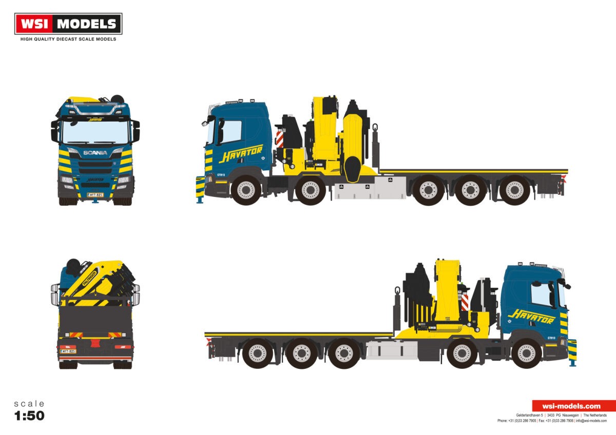 リバーシブルタイプ WSI 1/50 Scania 8x2 Palfinger + アームロール