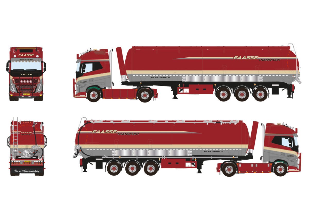 WSI01-4264 - Volvo FH5 Globetrotter 4x2 tipper bulk trailer Faasse  Transport /1:50 WSImodels