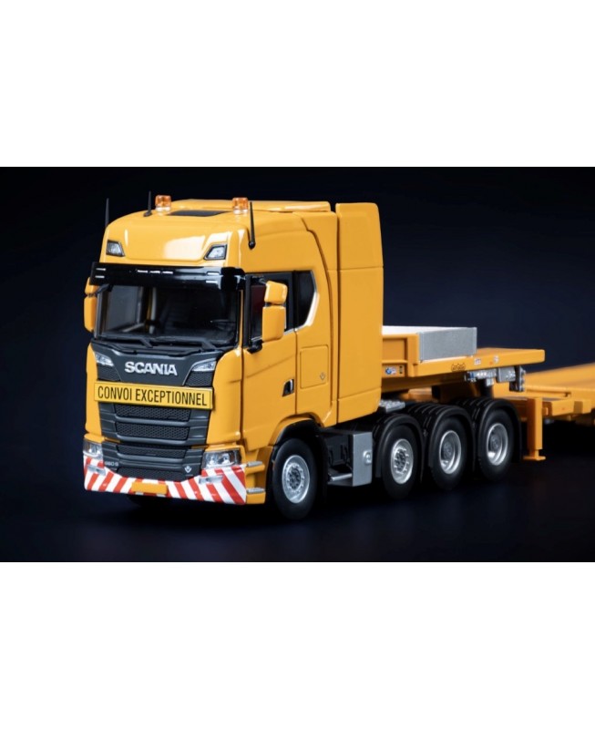 33-0204 - Scania S Highline 8x4 Nooteboom MCOS 7axle low-loader - Yellow  line /1:50 IMCmodels