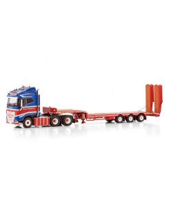 WSI01-4123 - Volvo FH5 Globetrotter 6x2 trasporto mezzi 3assi con rampe PWT /1:50 WSImodels