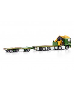 WSI01-4202 - DAF CF SC my17 8x2 combi Palfinger PK65002SH + jib flat trailer 3axle Boerman /1:50 WSImodels