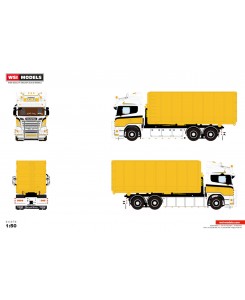 WSI01-4716 - Scania R6 Highline hook-lift 40m2 Lenz Gerüstbau /1:50 WSImodels