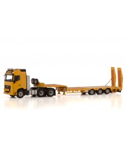 WSI04-2207 - Volvo FH5 Globetrotter 6x2 semi-lowloader 3axle w/ramps - Yellow - Premium line /1:50 WSImodels