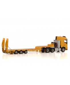 WSI04-2207 - Volvo FH5 Globetrotter 6x2 ribassato 3assi con rampe - Giallo - Premium line /1:50 WSImodels