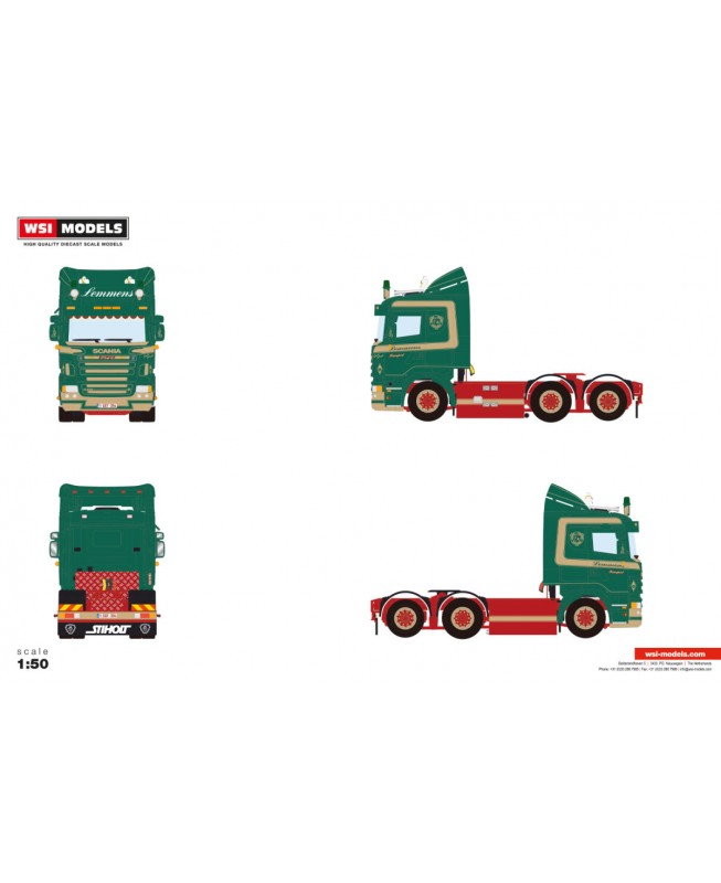 WSI01-4695 - Scania R5 flat-roof 6x2 Lemmens /1:50 WSImodels