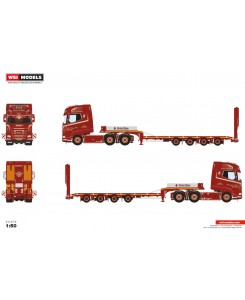 WSI01-4684 - DAF XG+ 6x2 lowloader 4axle w/ramps Karsten V. Olesen /1:50 WSImodels