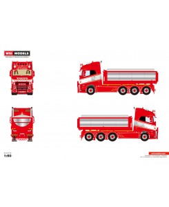 WSI01-4515 - Volvo FH5 Globetrotter hook-lift asphalt tipper JH Entreprenad & Transport /1:50 WSImodels