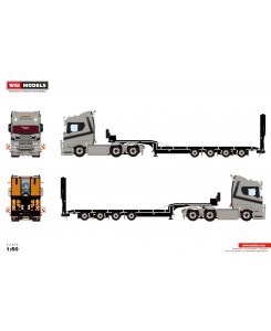 WSI01-4479 - Scania CR20N 6x2 lowloader 4axle w/ramps Dijkstra /1:50 WSImodels