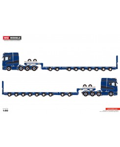 WSI01-4145 - Scania CS20H 8x4 Nooteboom Manoovr 2+7assi con rampe Transports Sylvian Leger /1:50 WSImodels