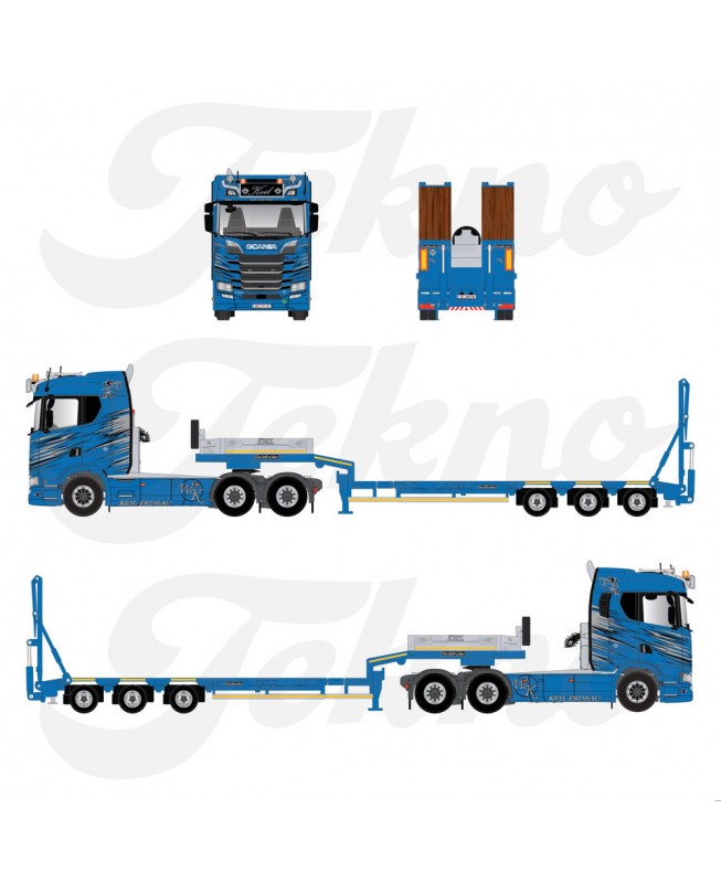 87113 - Scania NGS 6x4 semitrailer 3assi con rampe Keil /1:50 Tekno