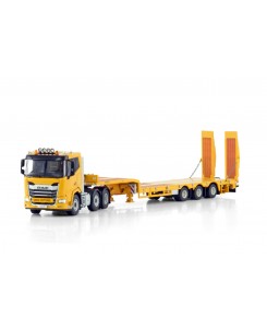 WSI04-2206 - DAF XF SL 6x2 ribassato 3assi con rampe - Giallo - Premium line /1:50 WSImodels