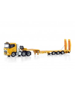 WSI04-2206 - DAF XF SL 6x2 semi-lowloader 3axle w/ramps - Yellow - Premium line /1:50 WSImodels