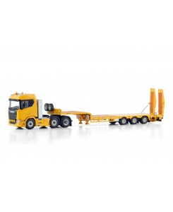 WSI04-2208 - Scania CR20N 6x2 ribassato 3assi con rampe - Giallo - Premium line /1:50 WSImodels