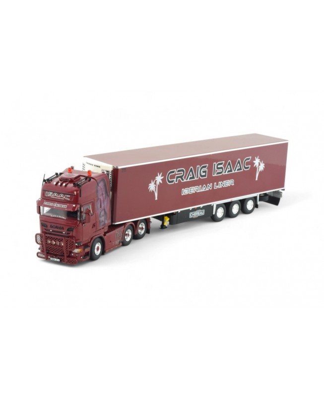 85254 - Scania R-serie Topline 6x2 frigo Craig Isaac /1:50 Tekno