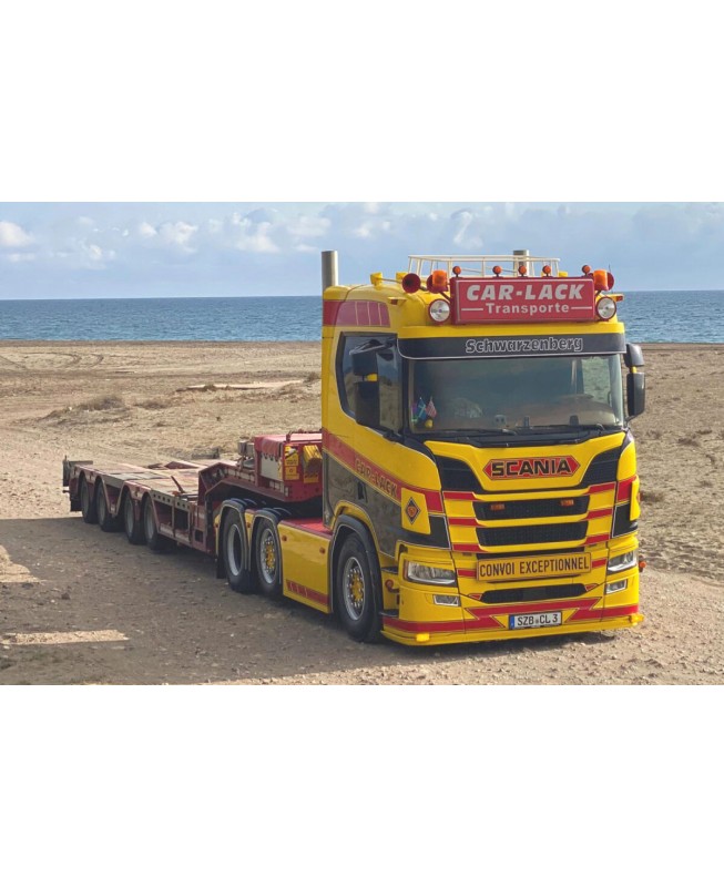 WSI01-4790 - Scania CR20N 6x2 wheel-well low loader 4axle Car-Lack /1:50 WSImodels