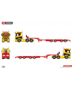 WSI01-4790 - Scania CR20N 6x2 wheel-well low loader 4axle Car-Lack /1:50 WSImodels