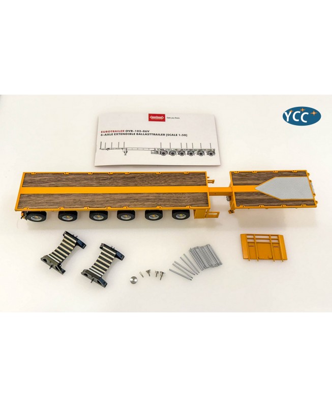 YC768-3/1007 - Nooteboom Eurotrailer 6axle extendible ballast RAL 1007 - Type3 standard /1:50 YCCmodels