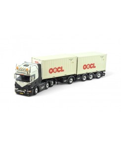 86656 - Scania serie4 Topline 6x2 2x20ft container trailer Michel Kramer /1:50 TEKNO