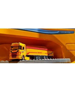 WSI02-3432 - Scania CS20N 4x2 volume trailer Küttel Logistik AG Weggis Yellow Bird /1:50 WSImodels