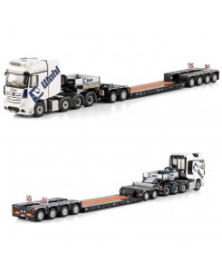 WSI01-3619 - MB Actros SLT 8x4 flatbed 2axle Dolly + 4axle Wahl /1:50 WSImodels