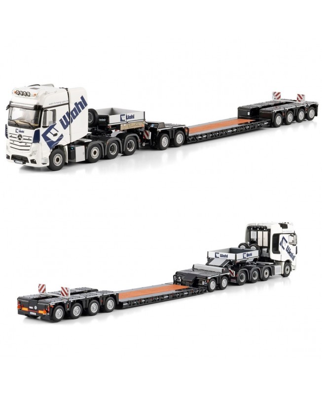 WSI01-3619 - MB Actros SLT 8x4 flatbed 2axle Dolly + 4axle Wahl /1:50 WSImodels